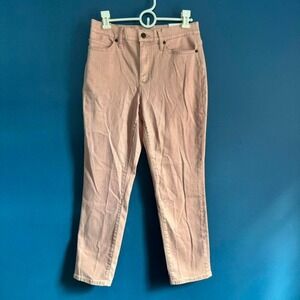 Lands End High Rise Slim Leg Jeans Women's‎ Size 6 Petite NWT Pink Shimmer 7/8